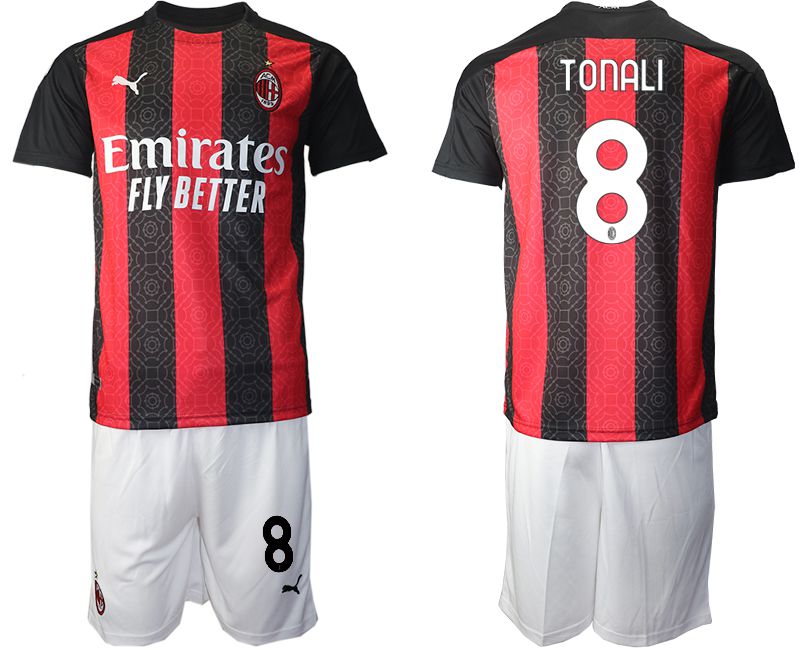 Men 2020-2021 club AC milan home #8 red Soccer Jerseys